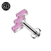 1pc G23 Titanium Internal Thread 1.0/1.2mm Butterfly, Flower, Heart, Cross Shaped Stud Earring Cartilage Piercing Jewelry Suitable For Women's Daily Wear - Pink - View 41