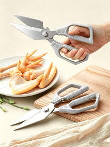 Tijeras de cocina afiladas de acero inoxidable multifuncionales, cuchillo plegable de bolsillo, juego de cuchillos, accesorios de cocina, adecuados para Acción de Gracias y Navidad, artículos esenciales para camping, almacenamiento y organización de cocina, juego de vajilla, decoración del hogar de otoño, bandeja - Multicolor - Ver 7