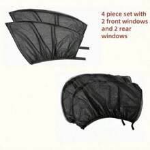 2pcs/4pcs Ultra-Thin Mesh Car Sunshade (Thin/Transparent, Primarily For Mosquito Protection, Fabric Is Not Dense) Anti-Mosquito Heat Insulation UV Protection Sunshade Mesh Reflective Sunshade Film Suitable For Sedan SUV - Sunshade Mesh - View 13