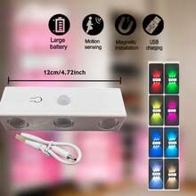 LED Smart Night Light With Motion Sensor, USB Rechargeable, Top And Bottom Lighting, RGB Gradient Ambient Light, Dimmable, Suitable For Entryway, Stairs, Bedroom, Living Room, Hallway, Garage - Rectangular Prism - View 5