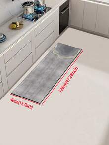 1pc Grey Background Gold Line Pattern Kitchen Mat, 3.5mm Soft Rubber Material, Absorbent And Easy To Clean, Suitable For Hallway, Bathroom, Living Room, Outdoor Door Mat And Toilet, All-Year Use, Suitable For Various Holidays - Multicolor - View 12