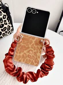 1pc Girls Electroplated Leopard Print Scarf Bracelet Style Smart Phone Case Protective Cover Portable Design Phone Case Protective Cover Compatible With Samsung Galaxy Z Flip8, Galaxy ZFlip 7, Galaxy ZFlip 7FE, Galaxy ZFlip 6, Galaxy ZFlip 5 Back To School Season - Multicolor - View 26