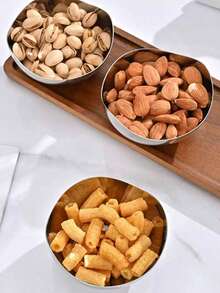 1/2/3pcs Exquisite Stainless Steel Petal Fruit Plate, Elegant High-End Appetizer/Snack Tray, Suitable For Living Room Coffee Table - Multicolor - View 7