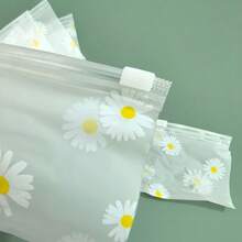 Daisy Pattern Frosted Zipper Storage Bag, Dustproof And Moisture-Proof Self-Sealing Bag, Portable Hair Scrunchies, Doll Charms, Jewelry, Small Accessories Storage Pouch, Travel Storage Bag, Gift Packaging Bag - Multicolor - View 10