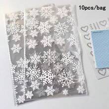 Christmas Gift Packaging Bags, Christmas Snowflake Flat Pouches, Gift Packaging Bags, Flat Pouches Suitable For Christmas Party Gift Wrapping, Decoration, Christmas Tree Transparent Storage Bags - Multicolor - View 12