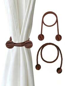 1pc/2pcs Twist Curtain Tieback, Minimalist Polyester Curtain Strap, Suitable For Various Scenes Curtain Fixing And Decoration - Twisted Strap - View 2