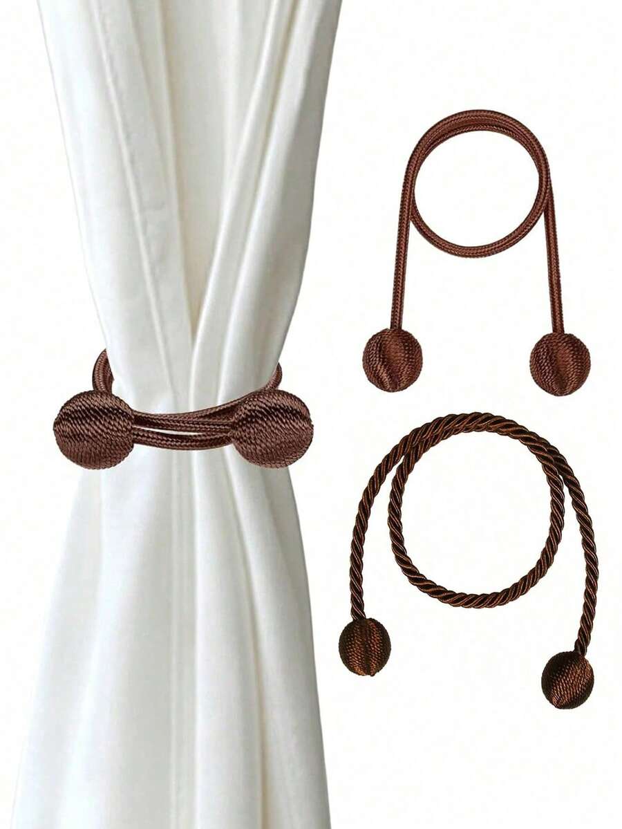 1pc/2pcs Twist Curtain Tieback, Minimalist Polyester Curtain Strap, Suitable For Various Scenes Curtain Fixing And Decoration