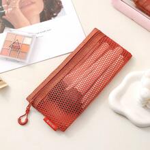 1pc/5pcs Tas Kosmetik Jaring untuk Perjalanan, Kantong Penyimpanan Kosmetik & Lipstik Portabel, Tas Pengatur Kabel Data - MultiWarna - View 30