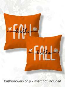 2 pièces, Housses de coussin d'automne américain, Décoration de la maison, Cadeau, Matériau en polyester, Fermeture éclair cachée, Sans rembourrage, Convient pour la décoration de la maison, Décoration du salon, Housses de coussin, Housses d'oreiller, Housses de coussin, Coussins décoratifs de canapé, Housses de coussin, Housses de coussin lombaire - Orange - Voir 11