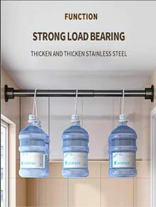 Heavy Duty Adjustable Tension Rod - Stainless Steel Material, No Drilling, Tension Installation, Suitable For Hanging Heavy Clothes, Shower, Curtains, Doors - Durable Metal Material, Long-Lasting Use - C - View 3
