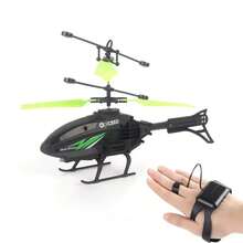 Helicóptero de control remoto para niños, dron con sensor de suspensión, protección caídas, juguete resistente a golpes para niños y niñas, avión de control remoto, dispositivo de vuelo eléctrico, juguete educativo portátil para exteriores. - Rojo-666-37 - Ver 5