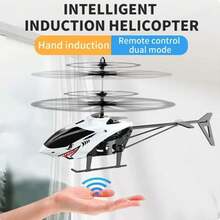Helicóptero de control remoto para niños, dron con sensor de suspensión, protección caídas, juguete resistente a golpes para niños y niñas, avión de control remoto, dispositivo de vuelo eléctrico, juguete educativo portátil para exteriores. - Rojo-666-37 - Ver 9