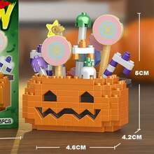 Halloween Party Night Gift, Micro Particle Building Block Toy Set, ABS Material, 6pcs Party Gift Box Set More Suitable For Gifting. DIY Educational Stress Relief Handmade Gift, Includes: Pumpkin, Ghost, Witch, Magic House And Other Elements. Halloween Christmas Fashion Gift. - Multicolor - View 6