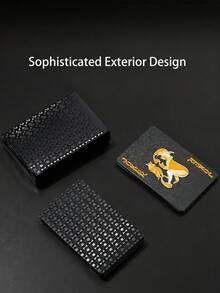 Waterproof Plastic Playing Cards, Tear-Resistant Textured Black & Gold Poker Cards, Unisex Cool Magic Performance Novelty Cards, Suitable For Beach, Bachelor Party Games, Outdoor Parties, Back To School, Home Decor, Travel & Holiday Essential Accessories - Multicolor - View 9