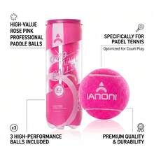 3pcs IANONI Padel/Tennis Balls 45% Wool Professional Pressurized Balls For Outdoor Sports - Multicolor - View 4