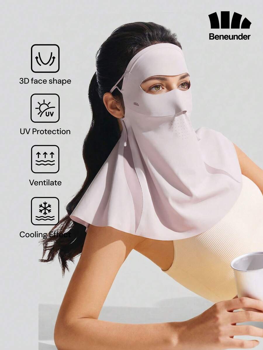 Beneunder Lightweight Seamless Neck-Covering Sun-Protective Mask AL207 - Pink - View 1