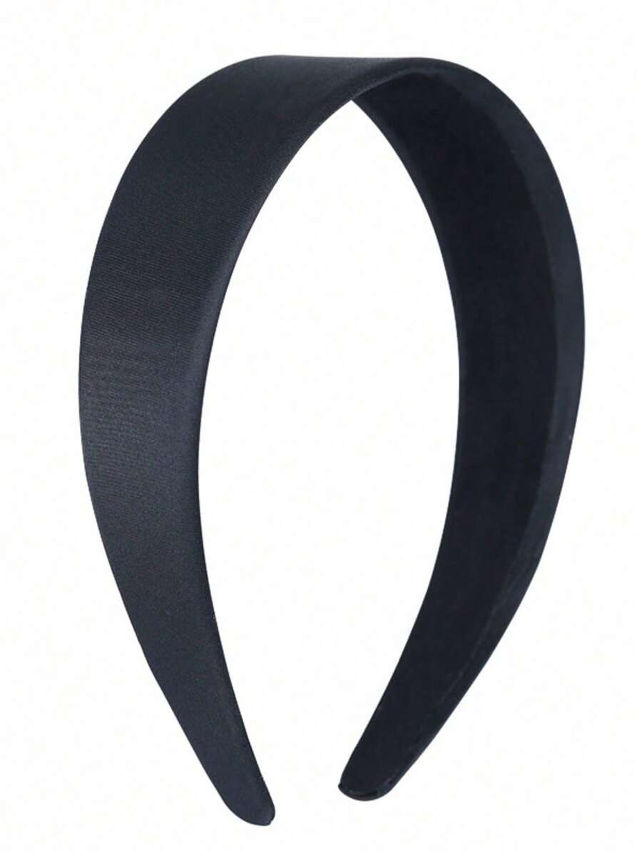 28MM Black Wide Fabric Headband 1PC - Black - View 1