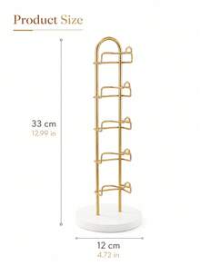 1pc 5-Layer Metal Eyeglass Frame, Desktop Fashion Glasses And Sunnies Storage And Display Stand, Space-Saving Portable Entryway Decor Rack, Eyewear Store Counter Display Rack,For Bedroom Decoration, Home Decor, And Vanity Table - Gold - View 2