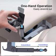 xnyocn Universal Car Headrest Mount, Suitable For Tablets And Smartphones, Multi-Functional, Foldable, Adjustable Angle, One-Hand Operation, Portable Backseat Headrest Bracket - Black HZ03H-pZ10L - View 3
