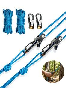 2pcs Rope Tightening Tool & Tensioner: Retractable Rope With Alloy Buckle For Outdoor Enthusiasts - Perfect For Camping Tent Building, Tarp Tie Downs, Hammock Installation & Outdoor Gear Securing - A - View 3
