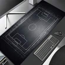 1 X Soccer Field Blueprint Pattern Mouse Pad (Gaming Keyboard Accessory / Office & Esports Desk Mat); Made Of Polyester Fiber With A Non-Slip Rubber Base; Features Precision Stitched Edges And Is Available In Multiple Sizes. - Mouse Pad - View 2