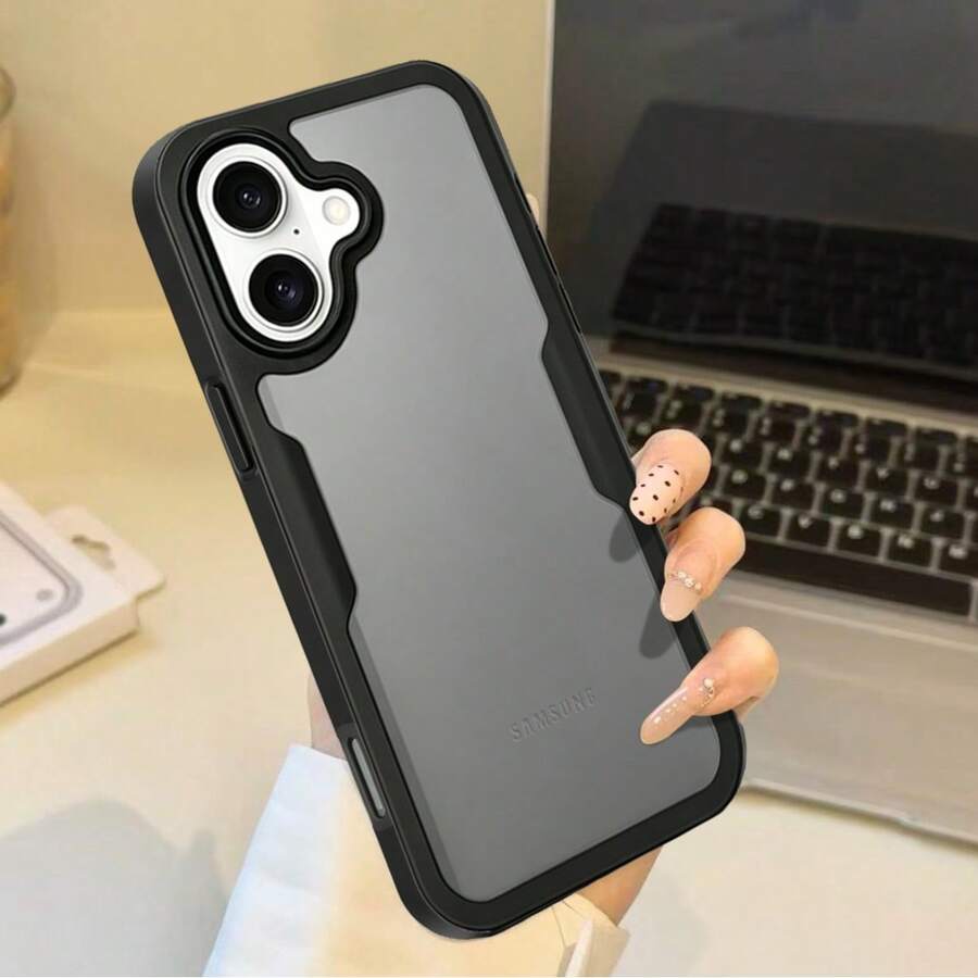 Transparent Full Coverage Phone Protective Case Compatible With IPhone 12, 13, 14, 15, 16, 17, 17 Pro Max, S22, 23, 24, 25, 26 Plus, Ultra A07, 15, 35, 55, 07, 17, 57 - Black - View 1