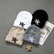 New Embroidered New York Winter Unisex Knit Hat, Warm Soft Fashion Versatile Beanie - Multicolor - View 10