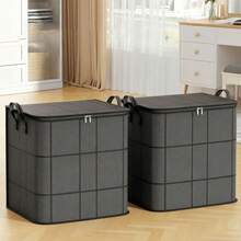 1/3pcs Black Thickened Large Capacity Storage Bags, Tear-Resistant Woven Fabric, Reinforced Stitching, Dustproof & Moisture-Proof Foldable Storage Bags, Suitable For Travel, Moving, Bedroom - Multicolor - View 4