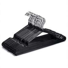 20 cái móc treo quần áo phủ nhựa chống trượt cho người lớn, giá treo phơi đồ dùng cho gia đình và ký túc xá - màu đen - Xem 1