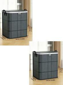 Large Capacity Thickened Laundry Basket With Lid, Clothes And Toys Storage Bin, Stackable Cube Organizer For Home Sorting, Suitable For Bedroom, Living Room, Car, Travel, Moving And Back To School Student Supplies - Black - View 12