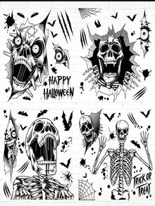 8/4/1 Sheets Halloween Window Decals – Double-Sided, Removable Glass Stickers For Spooky Atmosphere And Indoor Party Decor; Perfect For Halloween Window Decorations - Multicolor - View 2