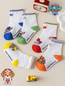 1/5/10 Pairs Paw Patrol Kids Socks Cute Puppy White Winter Mid-Calf Socks Fun Christmas Gift - Multicolor - View 5