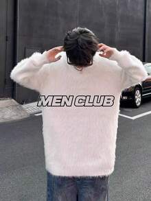 ユニセックス フェイクファー風 プルオーバー ニットトップス カップルコーデにも 冬服｜バレンタインギフト｜送料無料 - ホワイト - チェックする 4