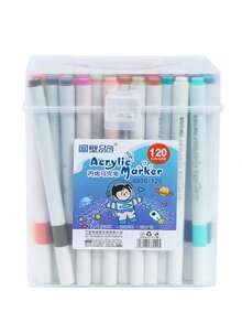 1 Box Acrylic Art Markers, Suitable For Art Painting, Waterproof And Quick Drying, Suitable For Student Doodling, Teachers And School Use, Randomly Shipped New And Old Versions - Multicolor - View 5