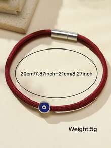 diffone 1pc Men's 3mm Paracord Evil Eye Blue Bead Double Strand Bracelet, Handmade Jewelry Gift, Daily Accessory - Evil Eye Bracelet - View 11