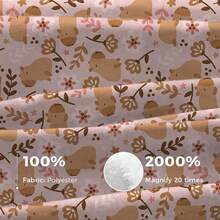 1pc Pink Capybara Floral Flannel Blanket, Light Pink Background With Cute Capybara And Minimalist Flower & Leaf Pattern, Gentle Healing Cartoon Ins Style Sofa Bedroom Home Decor Throw Blanket - Multicolor - View 9