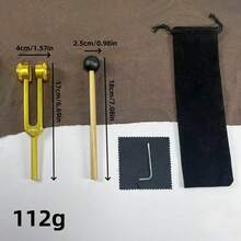 1組金色調音叉套組，128Hz、256Hz、512Hz、528Hz不同頻率共振調音叉，適合休閒訓練 - 彩色 - 查看 7