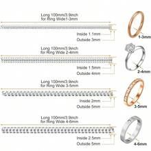 KLONKEE 8pcs/4 Sizes Ring Size Adjuster, Jewelry Size Measuring Stick For Loose Rings, Used For Making Jewelry Guards, Spacers, Size Adjusters, Adapters, Spiral Silicone Fastener Set - Clear - View 3