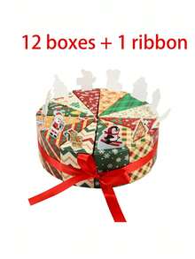 Gift For Her/Him 12pcs Pack Cake-Shaped Advent Calendar Boxes With Santa & Snowman Cutouts - DIY Christmas Countdown Calendar Suitable For Weddings, Showers, Birthdays, Xmas Party Favors, Ribbon Decorations, Tiny Gift Boxes For Tiny Decorative - Gift Box - View 10