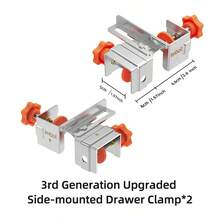 Imbot Stainless Steel Side-Mount Drawer Clips, Inner & Outer Edge Support, Left + Right 2 Pieces Set, Stainless Steel Material, Drawer Board Installation Aid, Suitable For Woodworking - A - View 11