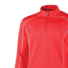 Rhino Mens Seville 1/4 Zip Midlayer Sports Top/Long Sleeved Tee - Red - View 3