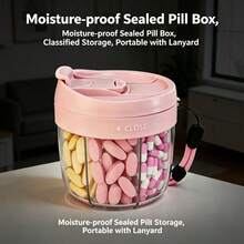 Portable Pill Box 7-Day Large Capacity Pill Storage Box Vitamin Storage Box Anti-Confusion Design Large Opening Easy Access Travel Pill Box - Two-ribbed Pill Box - View 7
