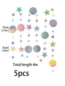 1/3/5packs Glitter Star Garland Banner Graduation Decor Star Hanging Banner Twinkle Backdrop For Party Birthday Classroom Wedding Supplies - Star-shaped Round Sequins - View 12