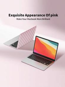 Pink White Polka Dot Hard Laptop Case Compatible With MacBook Air Pro, Cute Polka Dots Pattern PC Hard Shell Protective Cover, Shockproof Anti-Scratch Notebook Computer Case For 13 14 15 16 Inch - View 6
