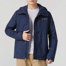 Columbia Jaket Hiking Gunung Outdoor Pria Terbaru, Jaket Olahraga Tahan Air dan Angin - Royal Blue - View 4