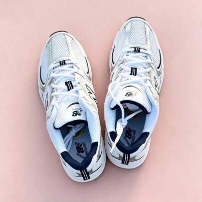 Retro-Style Casual Sneakers In Classic White. Breathable Fabric Reduces Heat And Sweat. Flexible Lightweight Grip Outsole Durable. Ideal For Daily Of