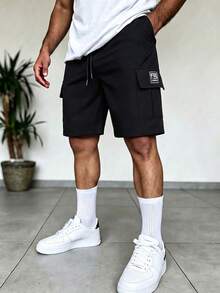 Men's Ins Fashion Casual Street Drawstring Work Shorts, Men's Street Shorts, Cool And Fashionable, Suitable For Daily Wear - Black - View 2