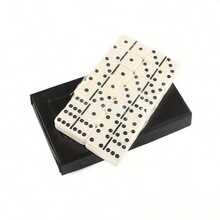 1 Set Classic Dominoes Game, 28pcs Double-Six Domino Tiles With Black Number Dots, Portable Tabletop Strategy Board Game Set For Family Game Night, Friends, Parties, Travel, Indoor Entertainment, Collection And Gift Giving - Multicolor - View 3