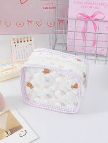 1 Buah Kantong Penyimpanan Mini Motif Bunga Berbentuk Hati, Tas Kosmetik & Pembalut Portabel. Cocok untuk Kosmetik, Hadiah Luar Biasa untuk Perjalanan & Kembali ke Sekolah. - MultiWarna - View 10