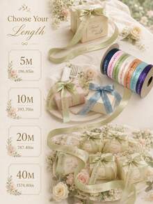 Customized Satin Ribbon, 25mm Personalized DIY Ribbon, Gift Wrapping, Birthday, Wedding, Anniversary, Woven Ribbon Bow Decoration Gifts, School Supplies, Back To School Season - Multicolor - View 10